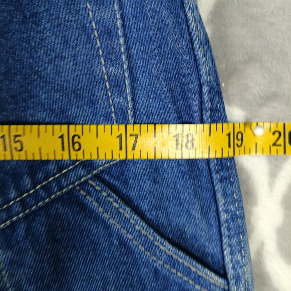 FUBU The Collection Baggy Jeans Women Size‎ 14 Blue Carpenter 28x27 Streetwear - Picture 9 of 13